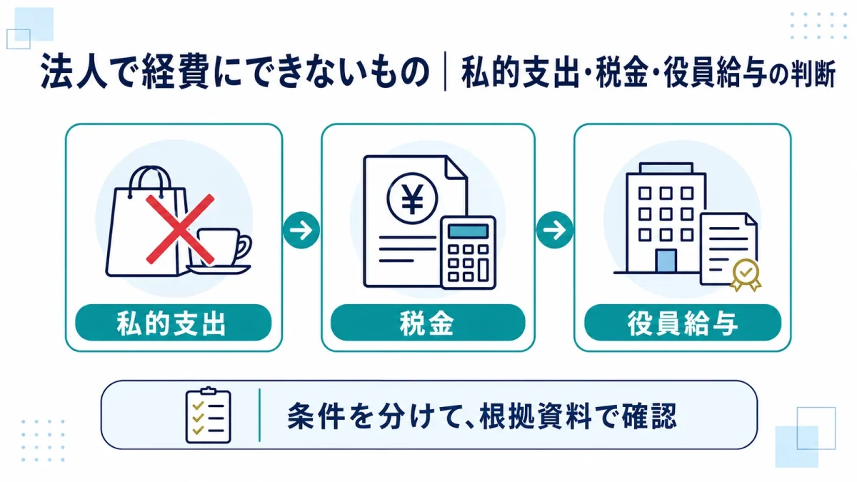 法人で経費にできないもの｜私的支出・税金・役員給与の判断