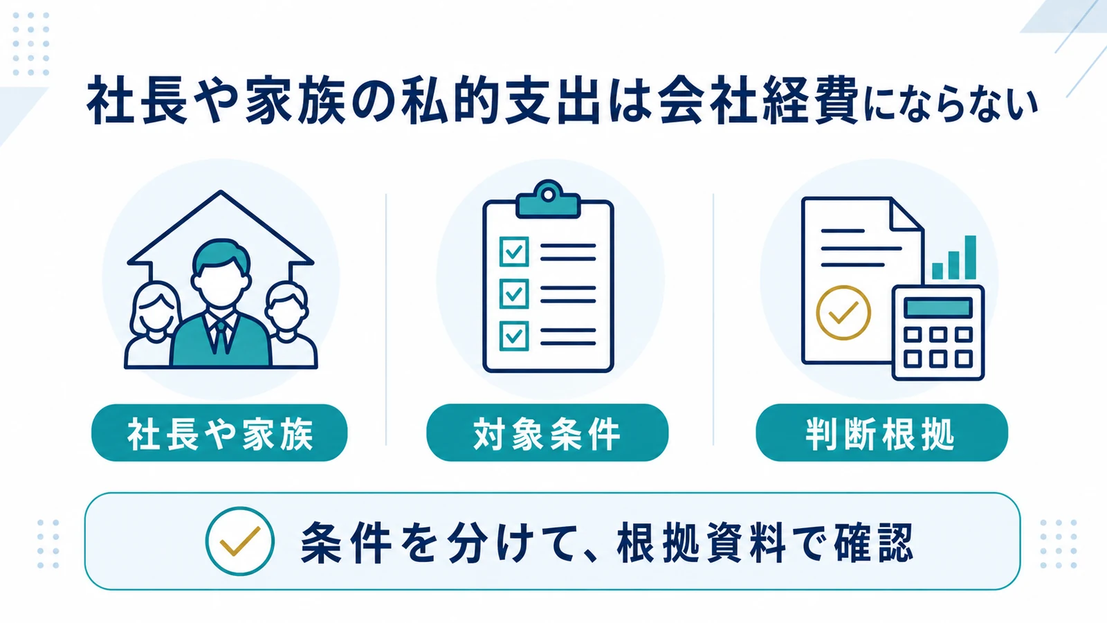 社長や家族の私的支出は会社経費にならない