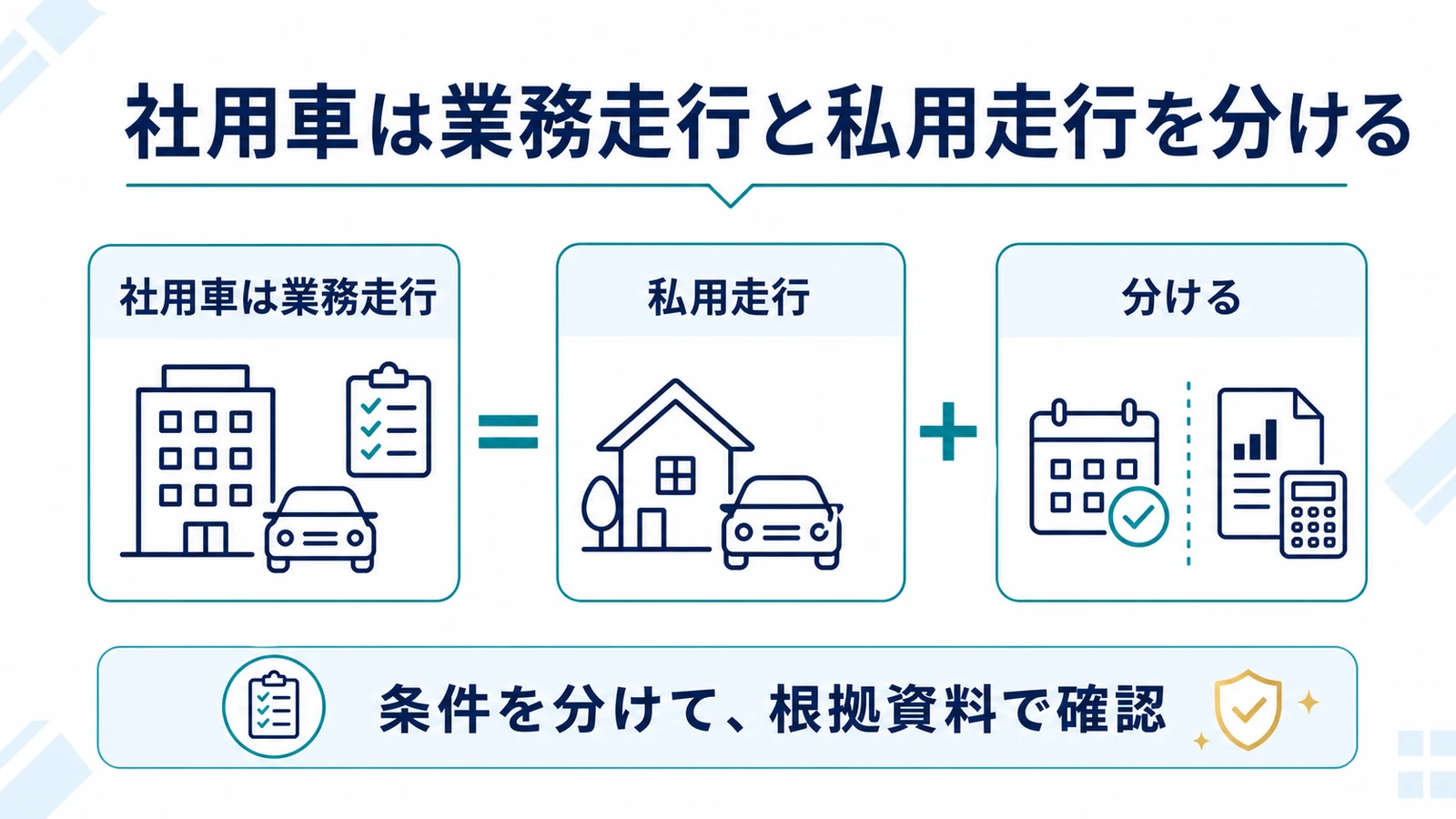 社用車は業務走行と私用走行を分ける