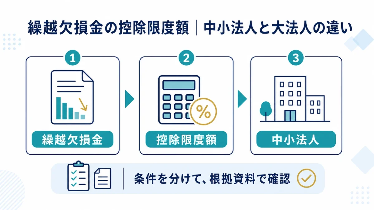 繰越欠損金の控除限度額｜中小法人と大法人の違い