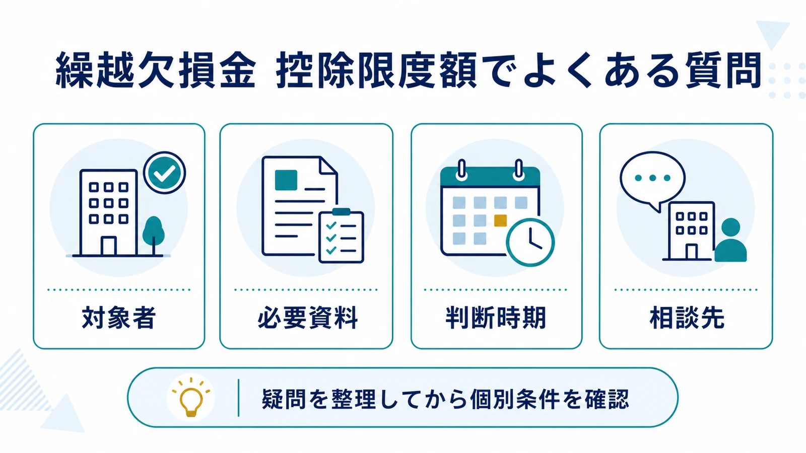 繰越欠損金 控除限度額でよくある質問