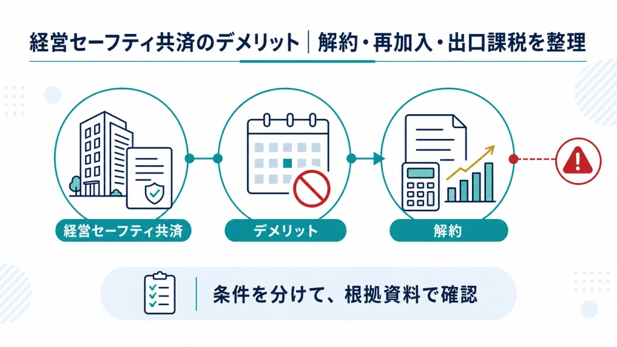 経営セーフティ共済のデメリット｜解約・再加入・出口課税を整理