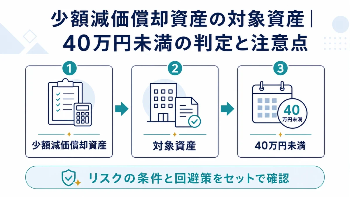 少額減価償却資産の対象資産｜40万円未満の判定と注意点
