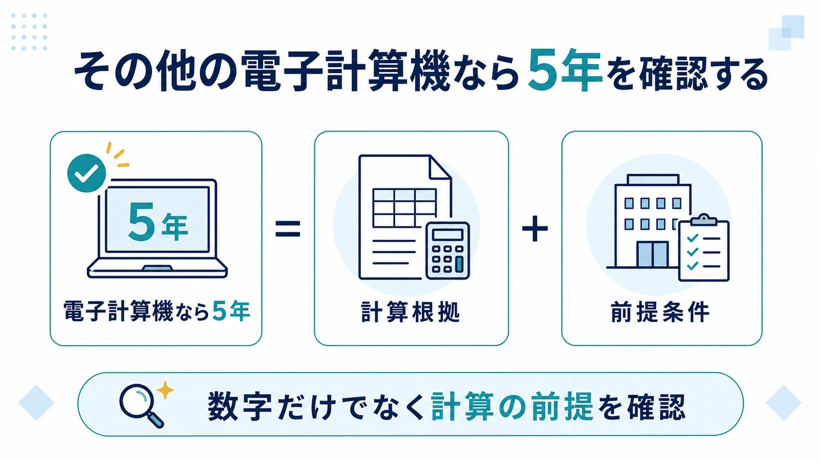 その他の電子計算機なら5年を確認する