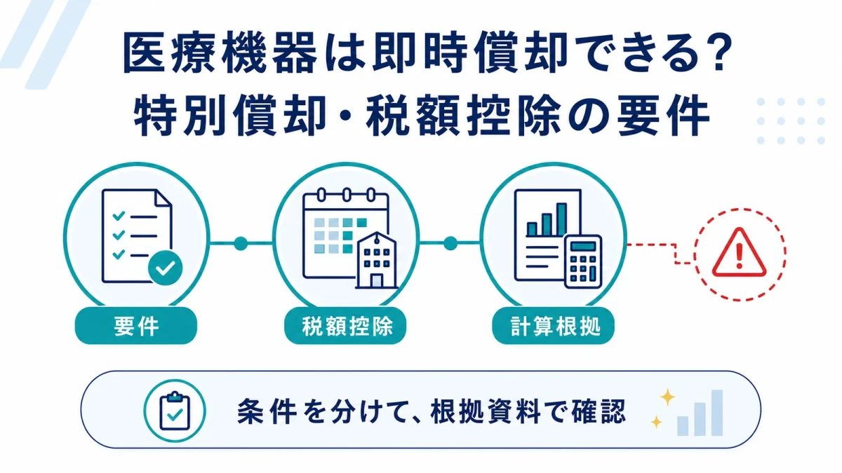 医療機器は即時償却できる？特別償却・税額控除の要件