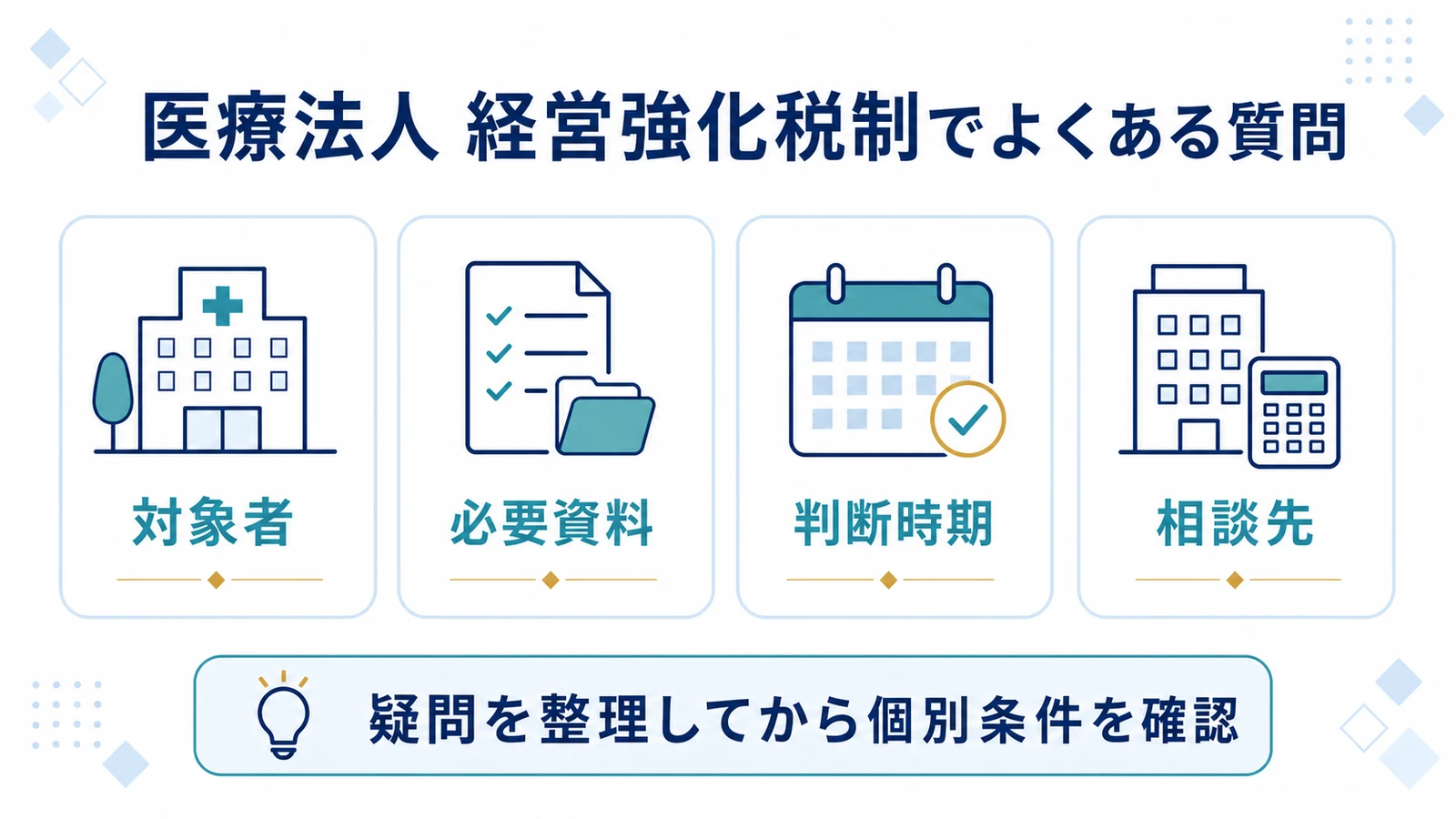医療法人 経営強化税制でよくある質問