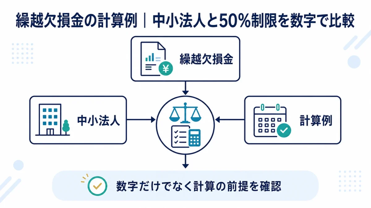 繰越欠損金の計算例｜中小法人と50％制限を数字で比較
