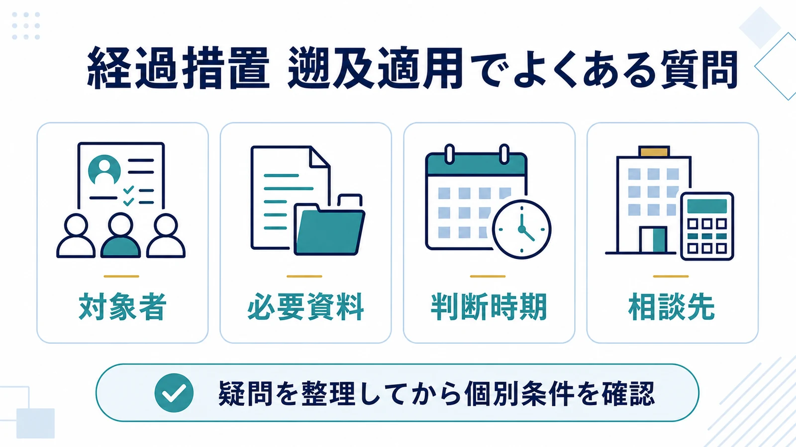経過措置 遡及適用でよくある質問