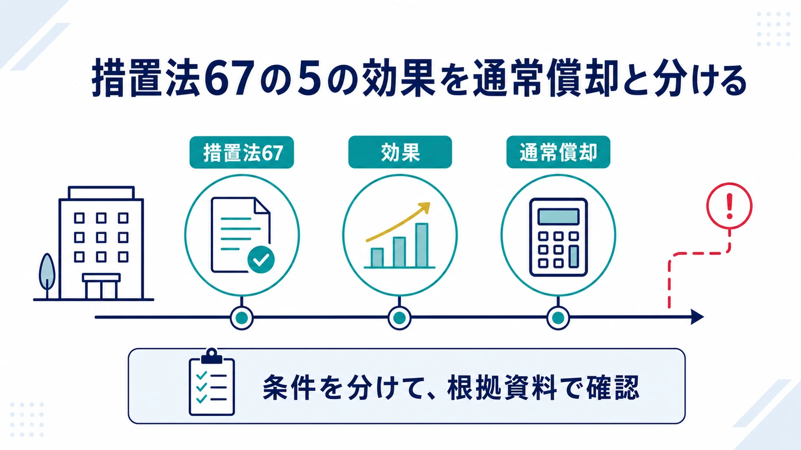 措置法67の5の効果を通常償却と分ける