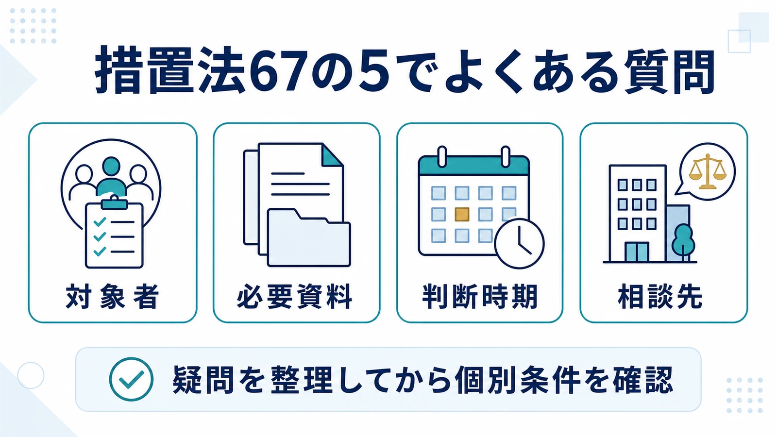 措置法67の5でよくある質問