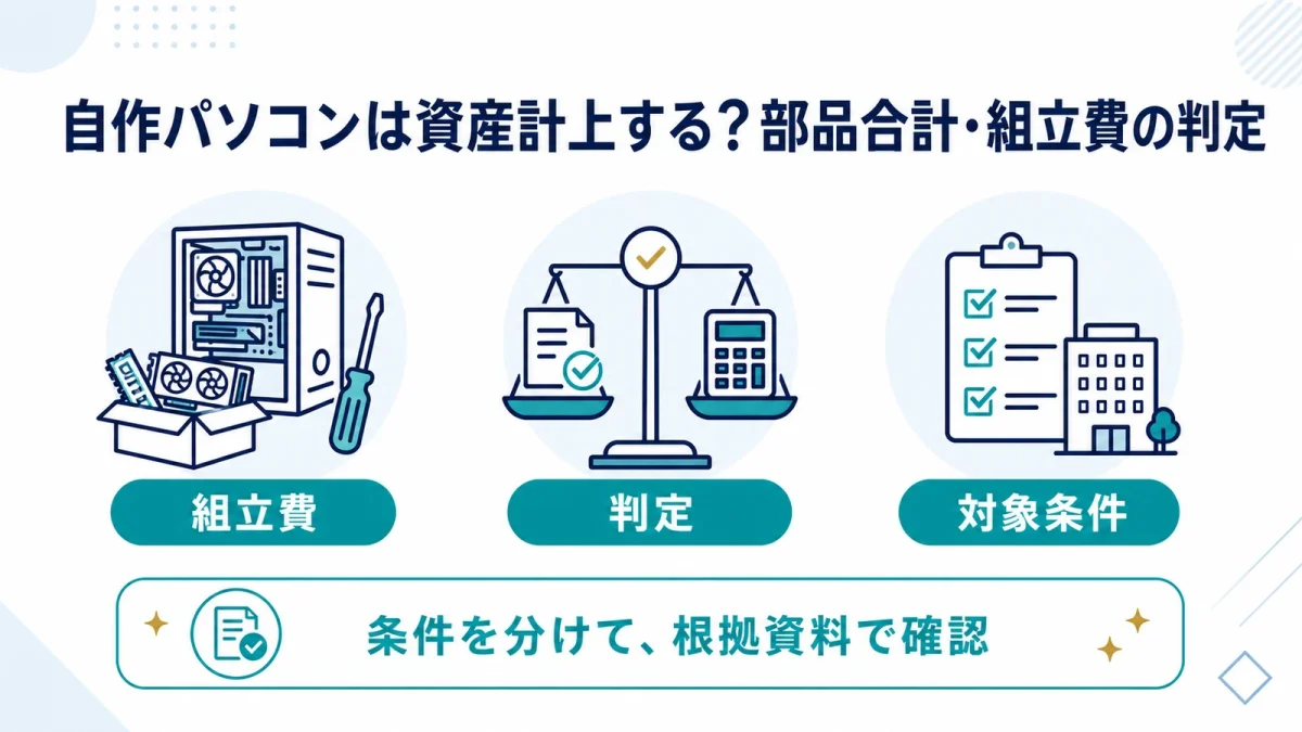 自作パソコンは資産計上する？部品合計・組立費の判定
