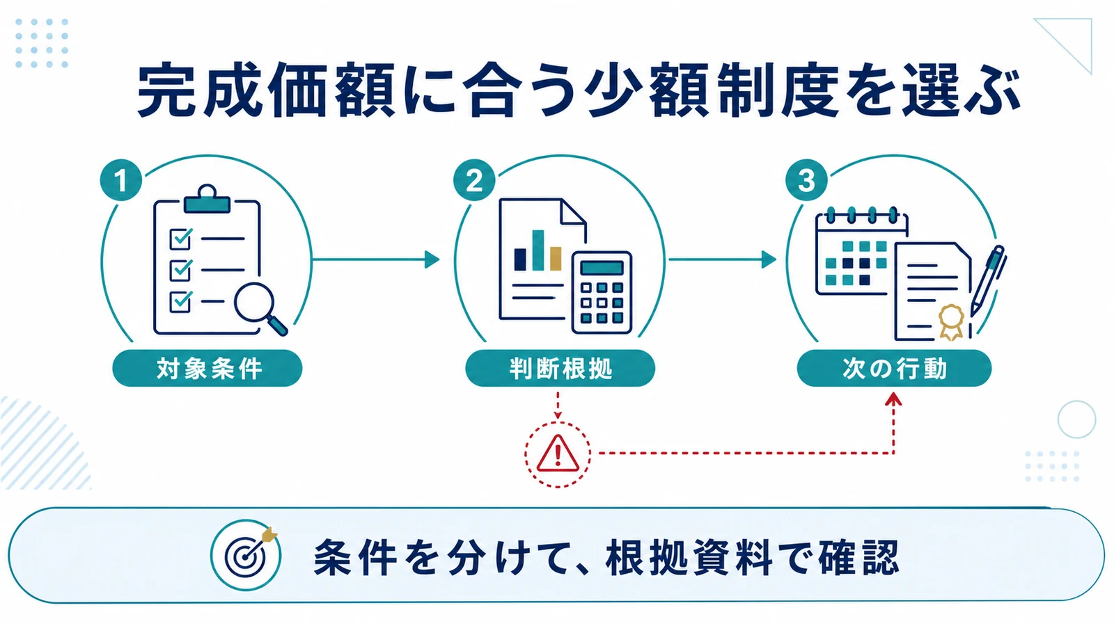 完成価額に合う少額制度を選ぶ