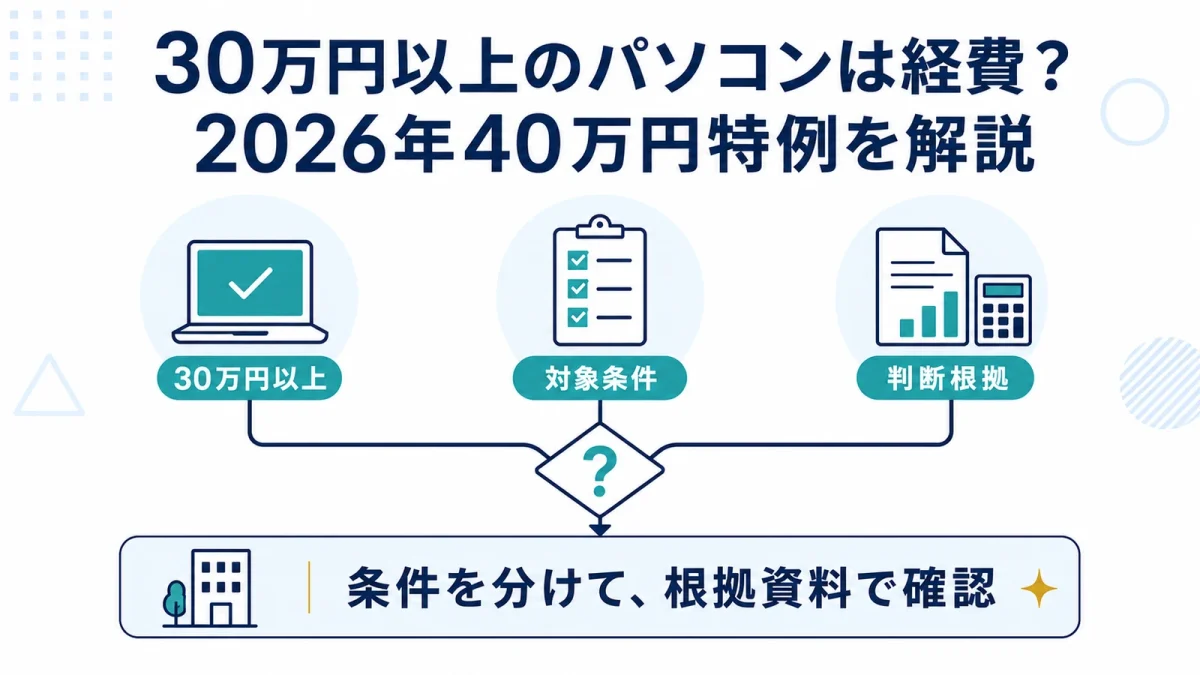 30万円以上のパソコンは経費？2026年40万円特例を解説