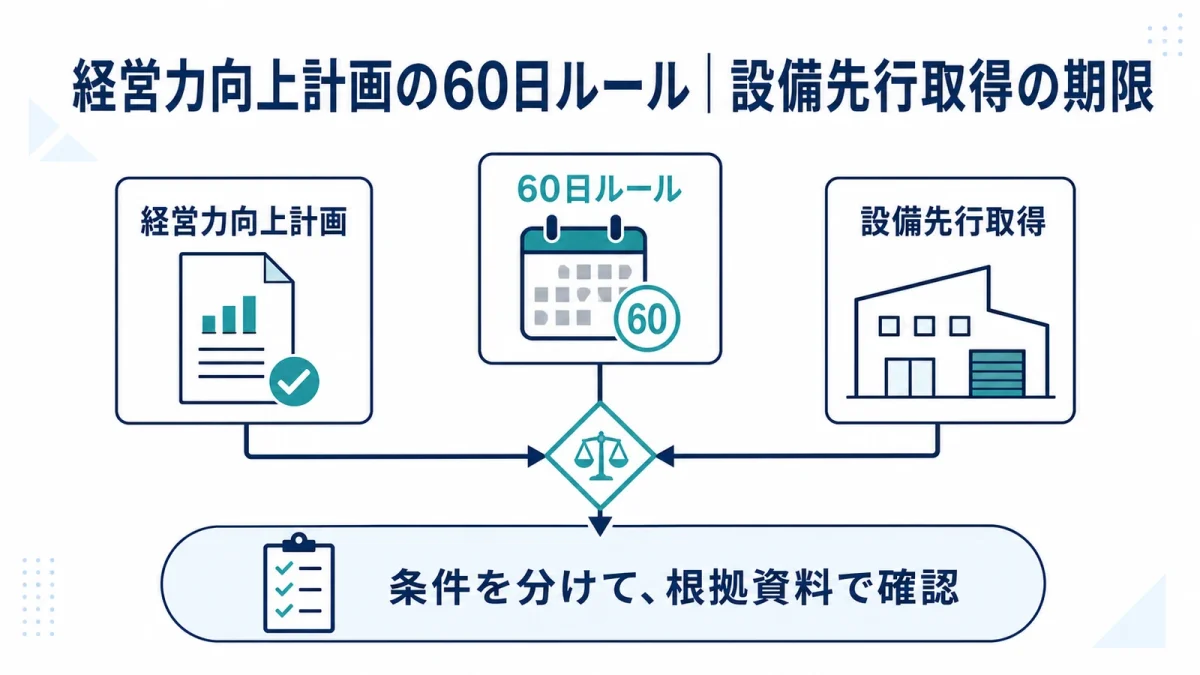 経営力向上計画の60日ルール｜設備先行取得の期限