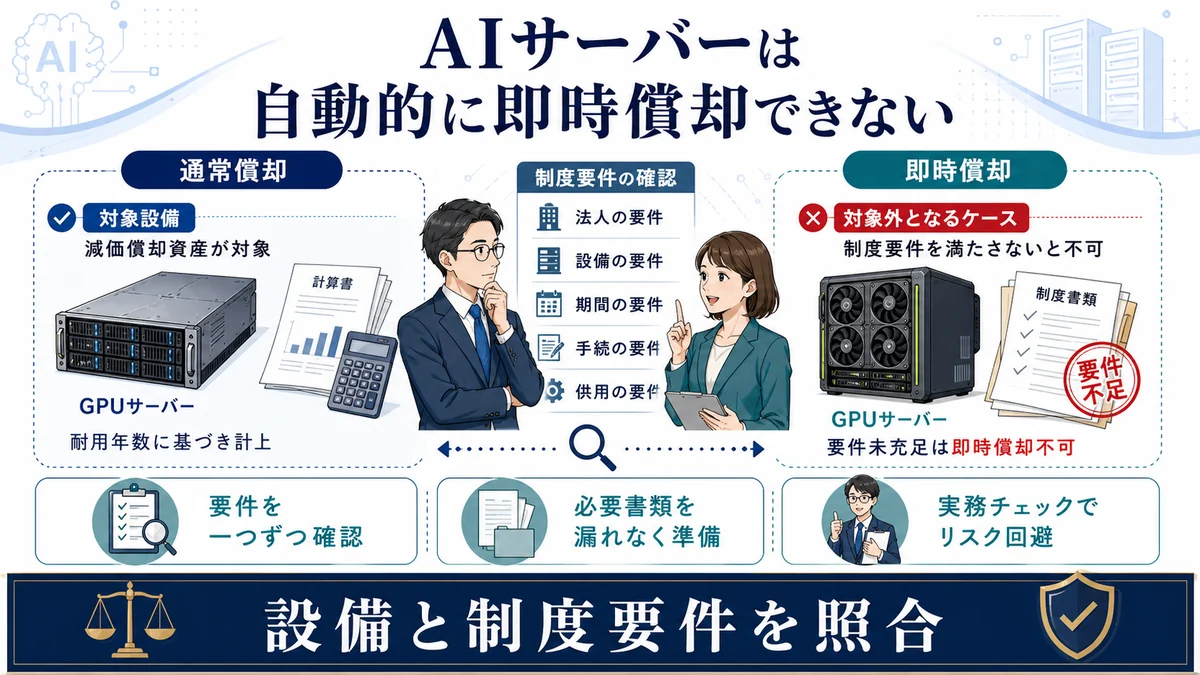 AIサーバーは自動的に即時償却できない