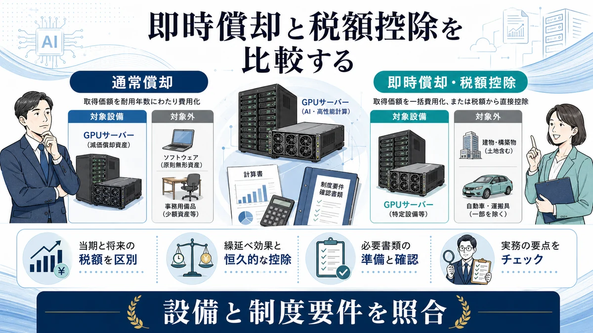 即時償却と税額控除を比較する