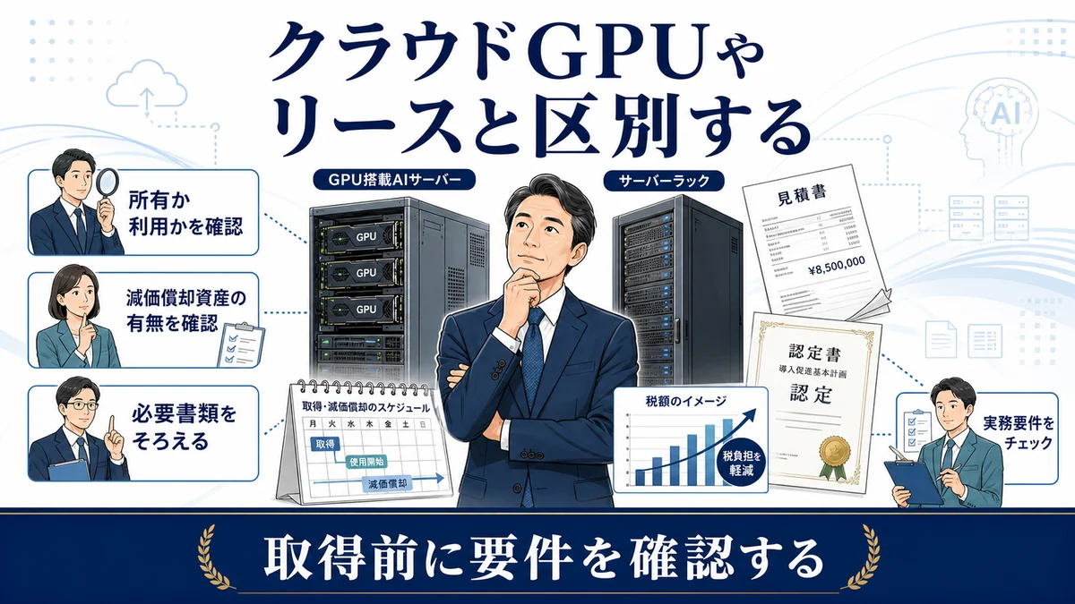 クラウドGPUやリースと区別する