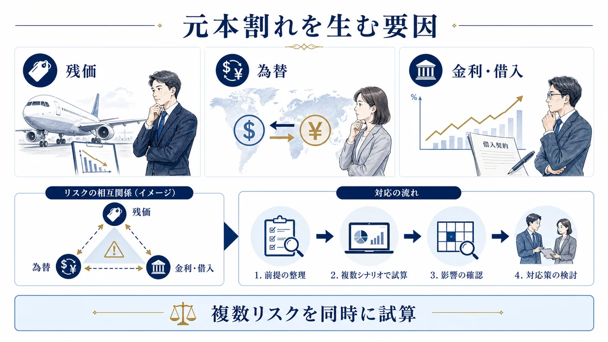 元本割れを生む残価・為替・金利