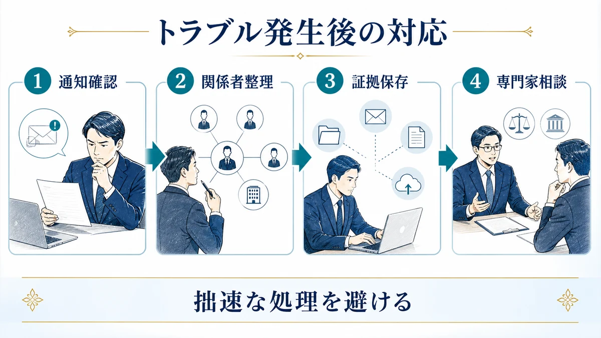 トラブル発生後に行うこと