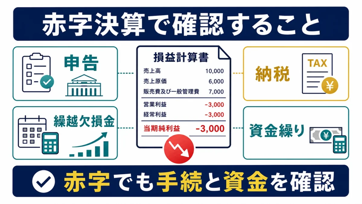 赤字決算で確認すること