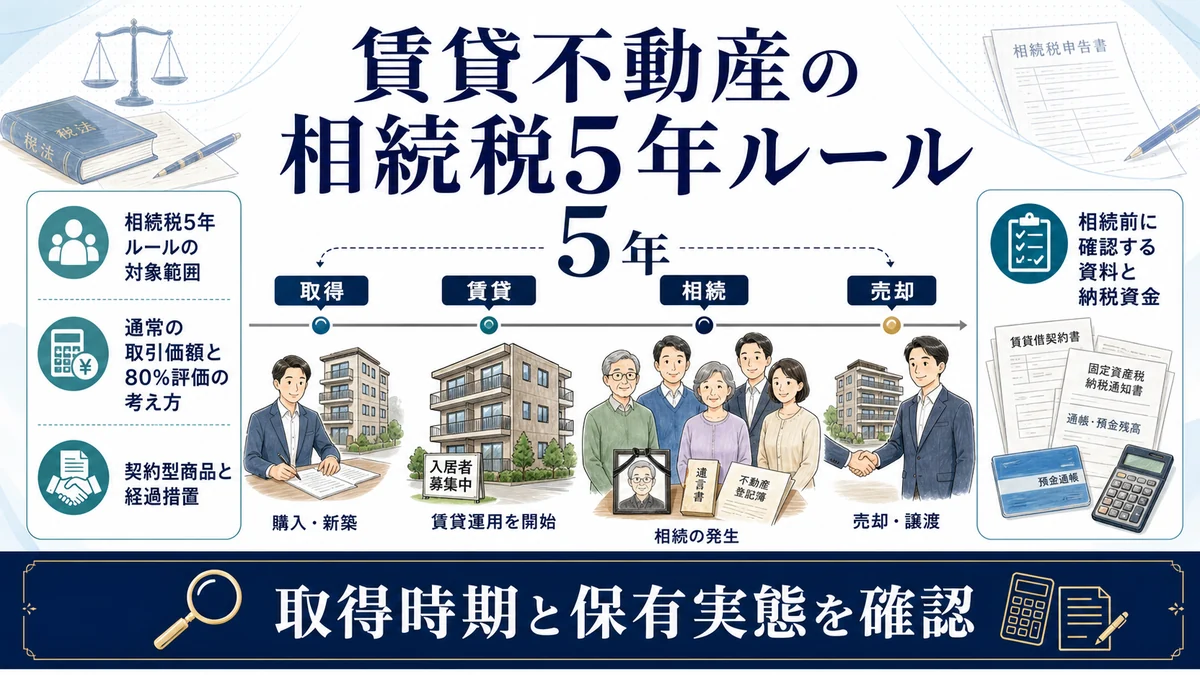 賃貸不動産の相続税5年ルールとは？対象・時価評価・適用時期【2026年改正】