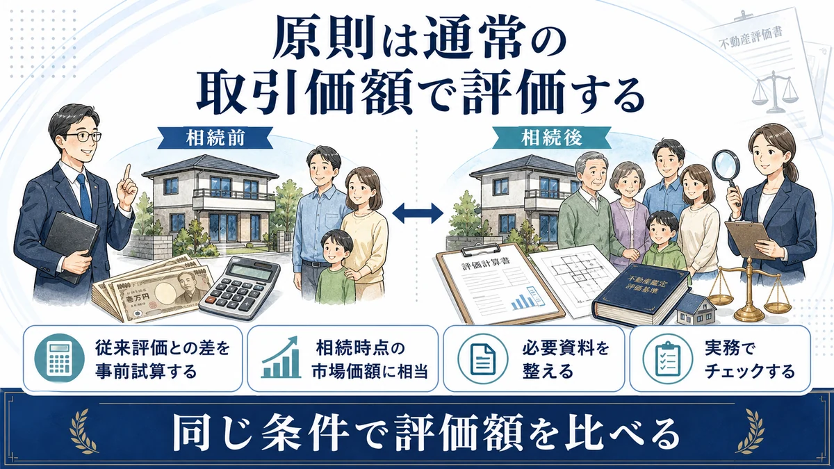 原則は通常の取引価額で評価する