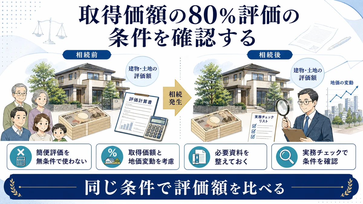 取得価額の80％評価の条件を確認する
