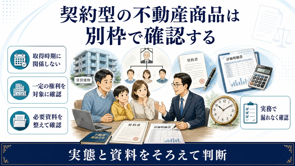 契約型の不動産商品は別枠で確認する