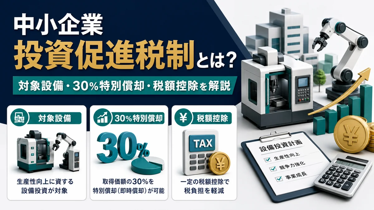 中小企業投資促進税制とは？対象設備・30％特別償却・税額控除を解説