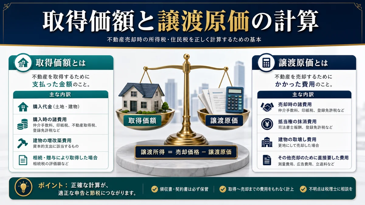 取得価額と譲渡原価の計算