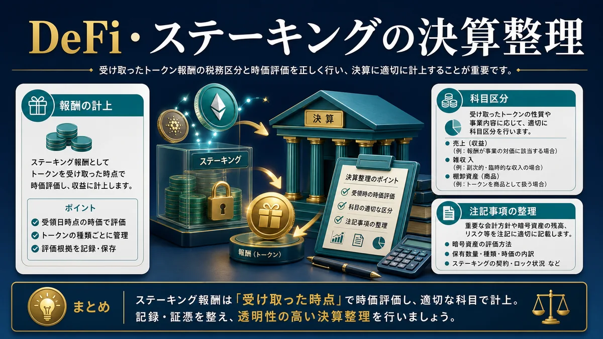 DeFi・ステーキングの決算整理