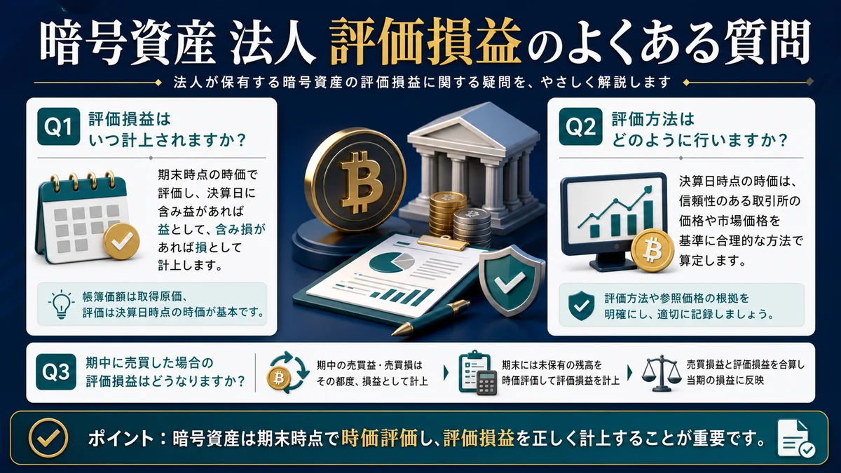 暗号資産 法人 評価損益のよくある質問
