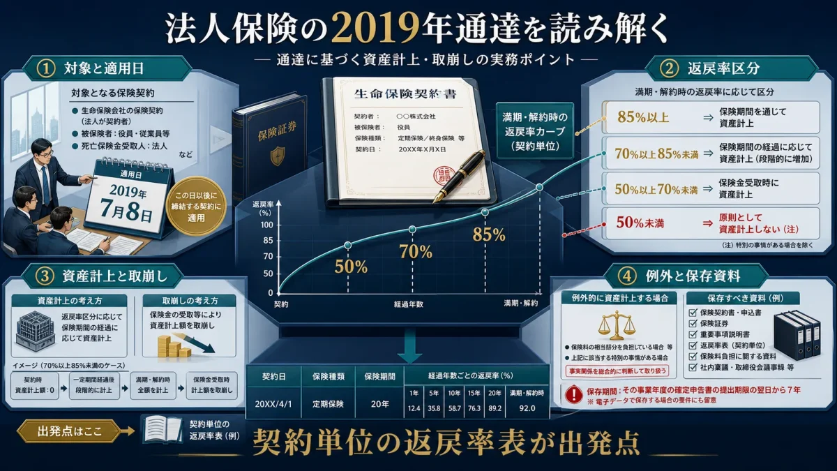 法人保険の2019年通達を読み解く｜返戻率別の資産計上と適用日