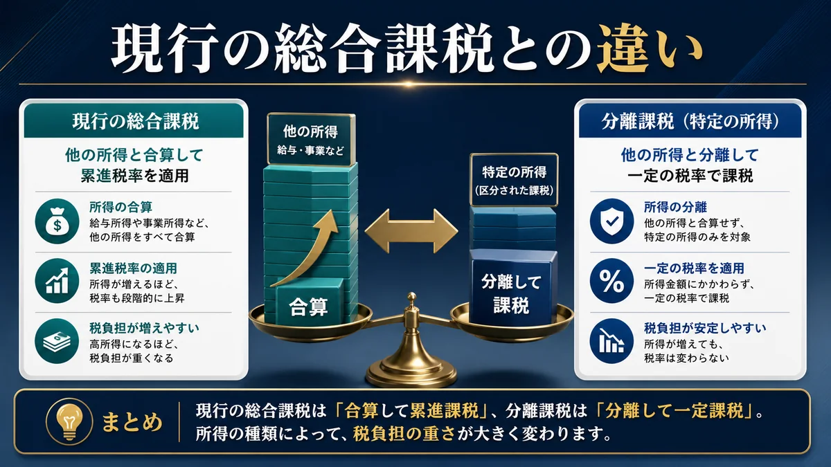 現行の総合課税との違い