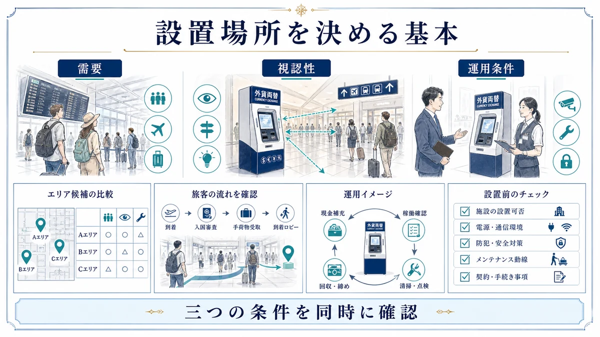 外貨両替機の設置場所を決める基本