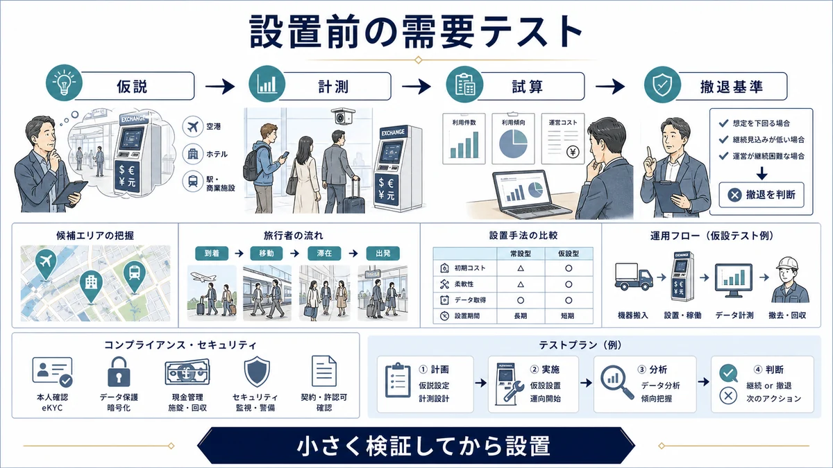 設置前の需要テストと撤退基準