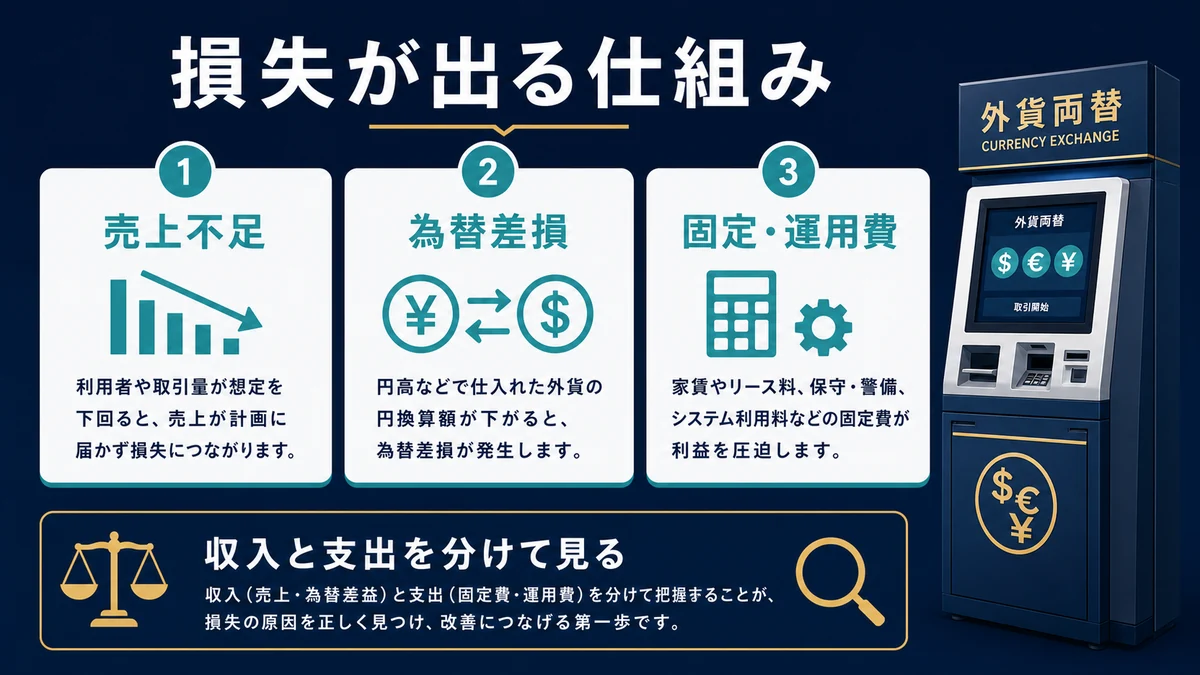 外貨両替機で損失が出る仕組み