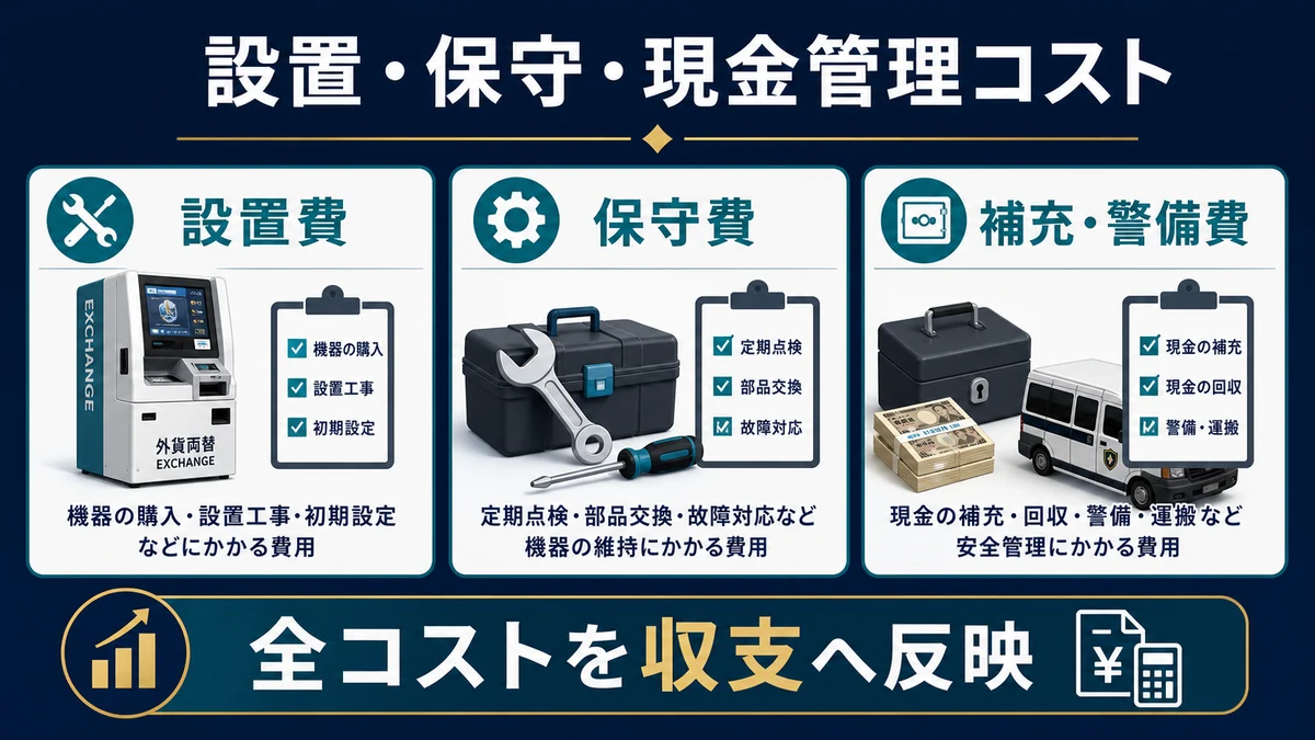 設置・保守・現金管理コスト