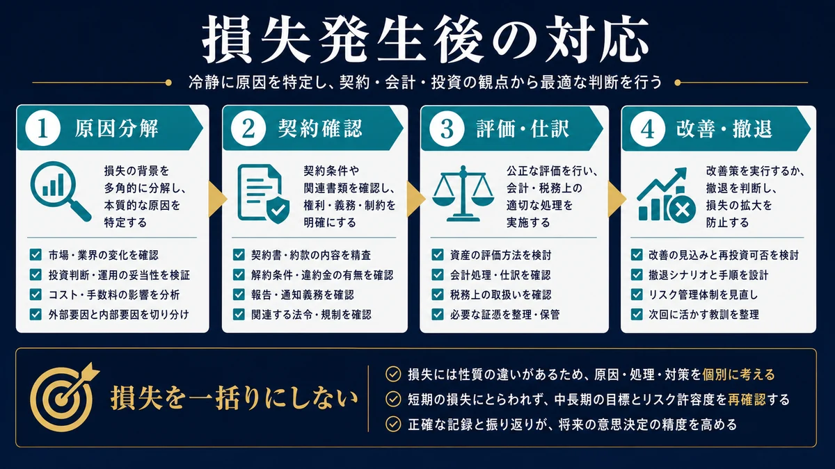 損失が発生した後の対応