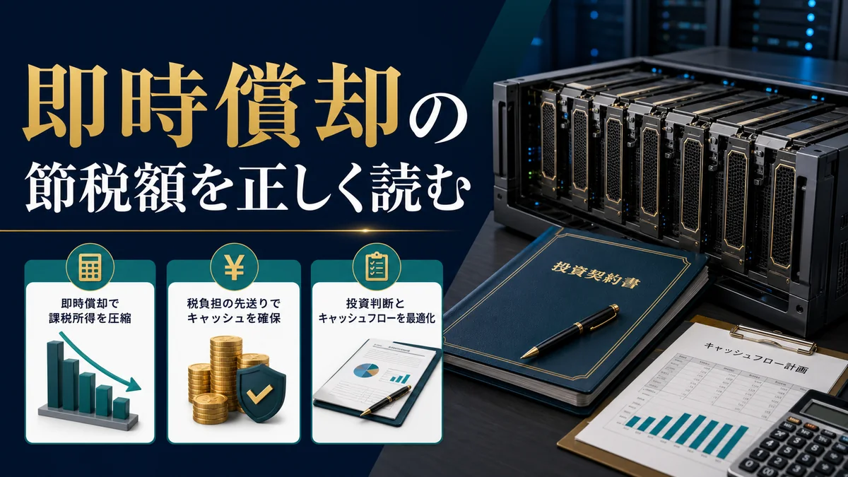 即時償却の節税額を正しく読む