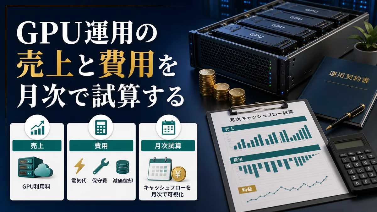 GPU運用の売上と費用を月次で試算する