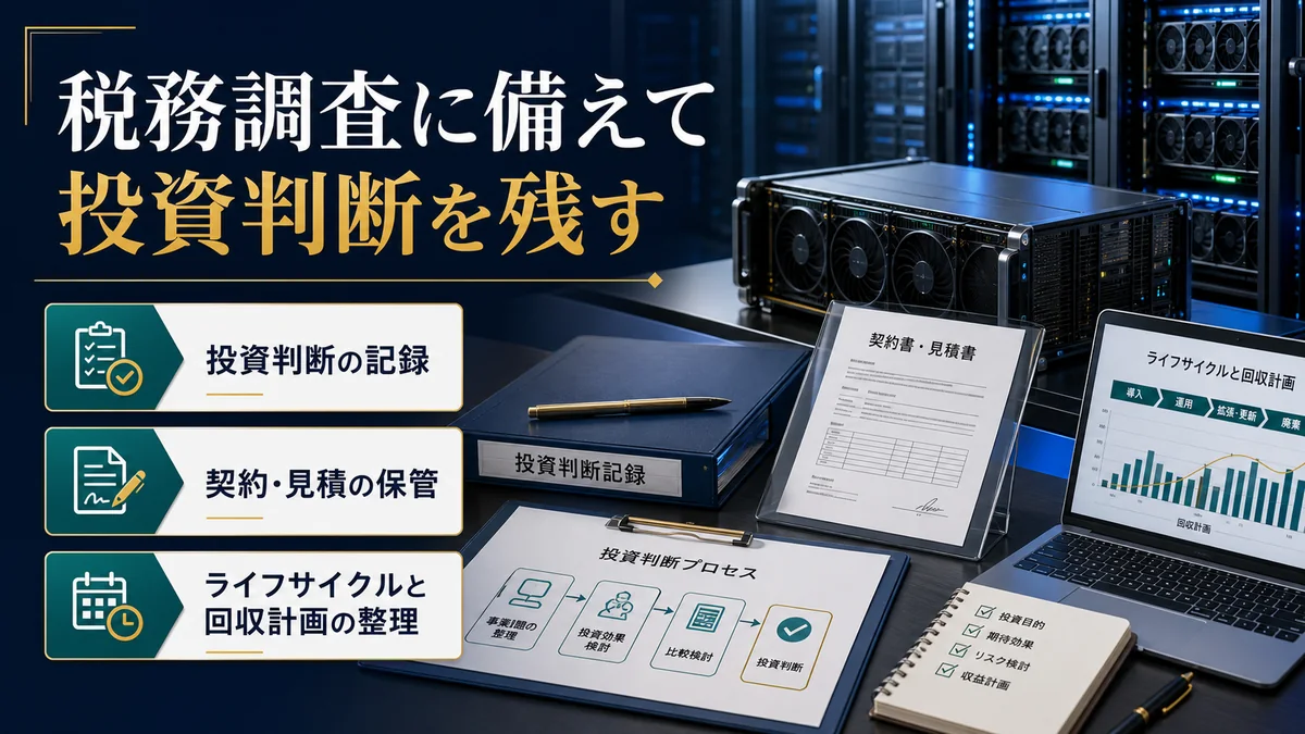 税務調査に備えて投資判断を残す