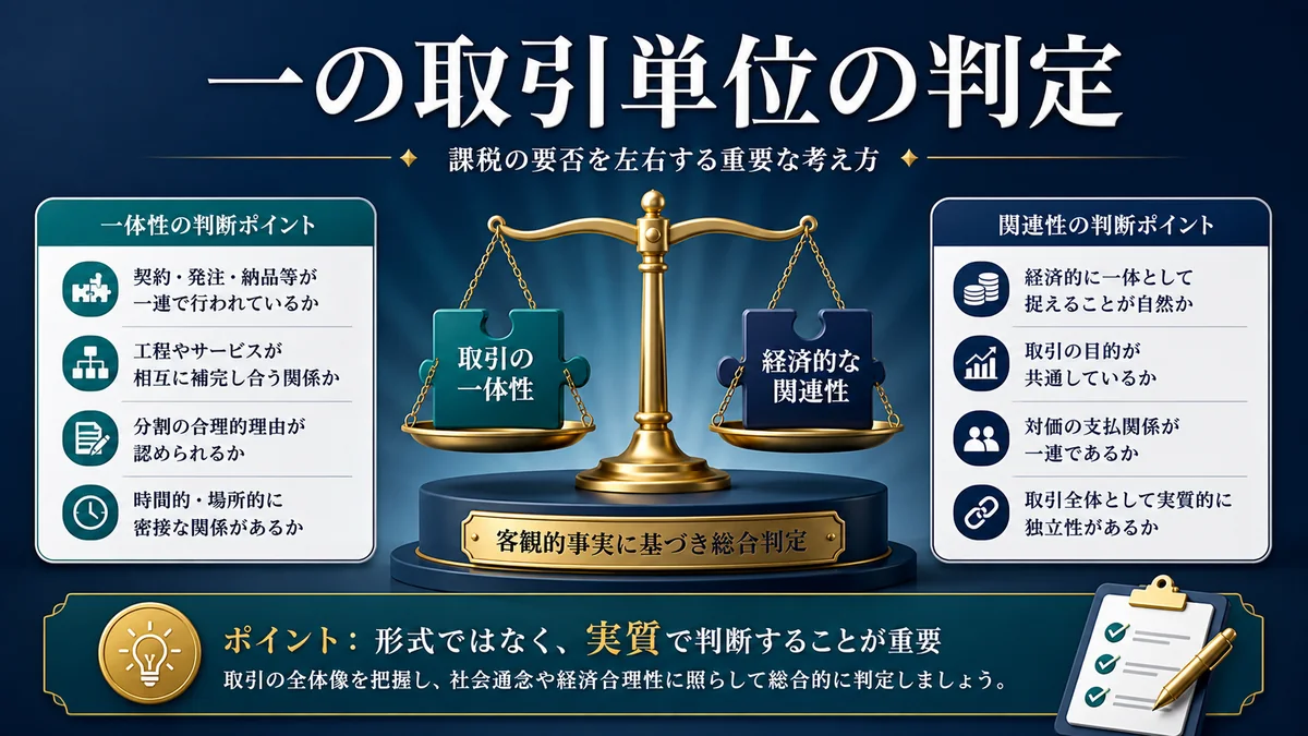 一の取引単位の判定