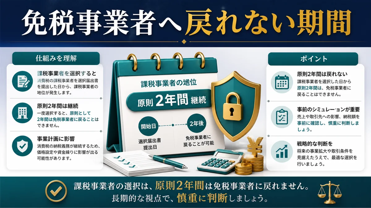 免税事業者へ戻れない期間