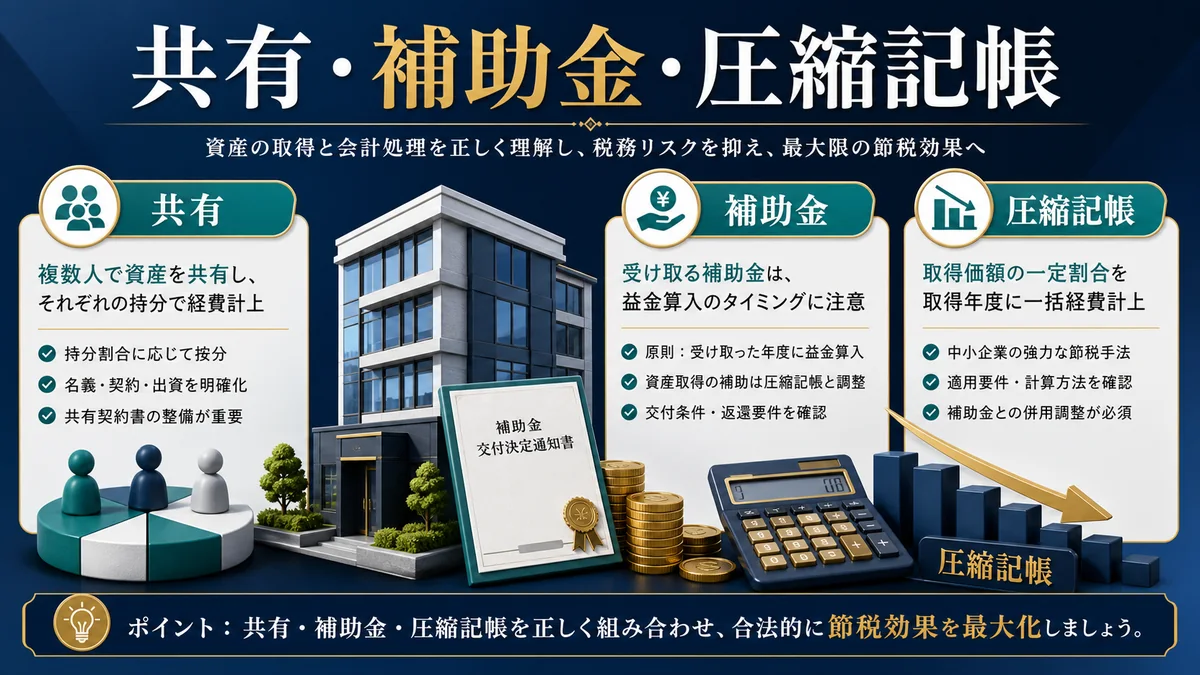共有・補助金・圧縮記帳