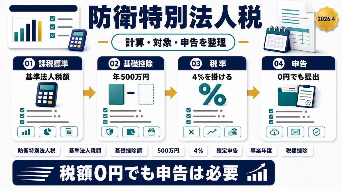防衛特別法人税が2026年4月から課されるの要点を整理した図