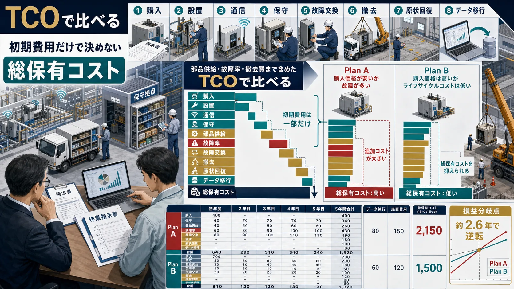 5年間のTCOに更新・撤去・移行を入れる