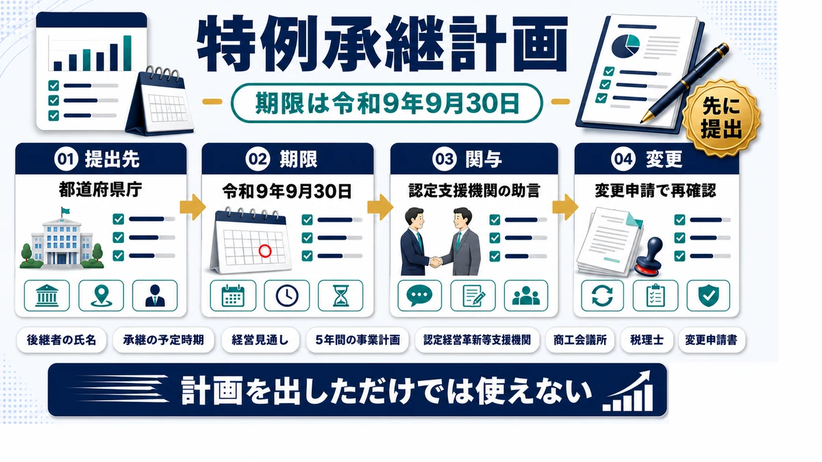特例承継計画の提出期限と適用期限の関係を示した図