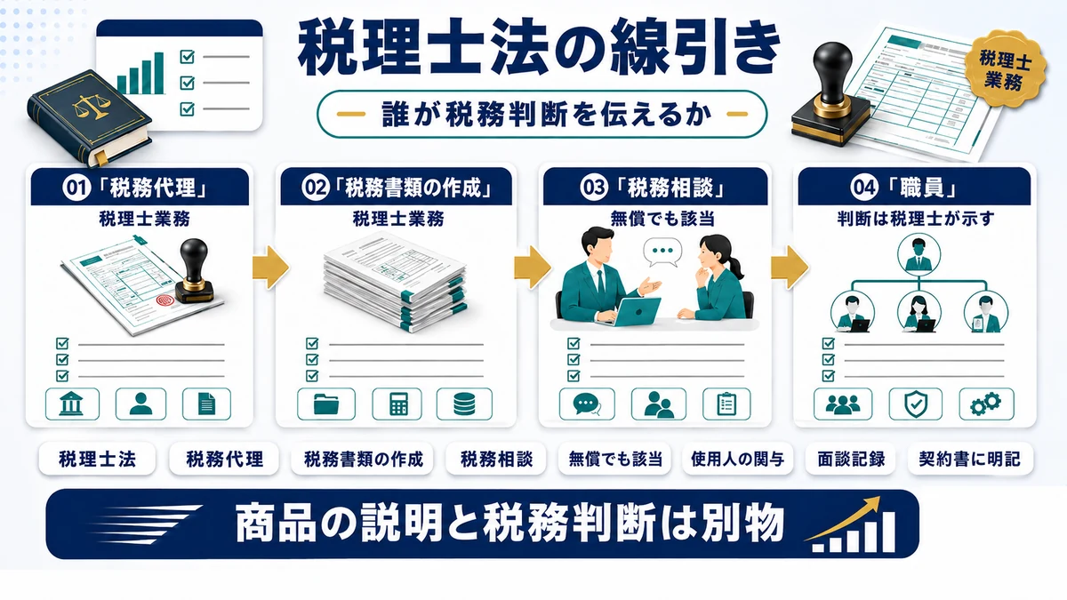 税理士法が制限する税理士業務の範囲を示した図