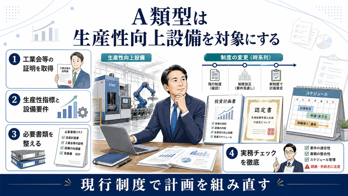 A類型は生産性向上設備を対象にする